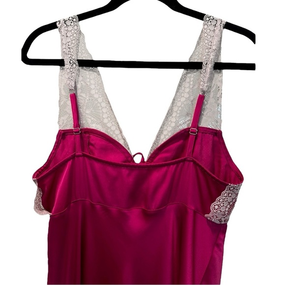 Free People Intimately Lace & Satin Maxi Slip Dress | Fuchsia Pink | Size S - Picture 6 of 9